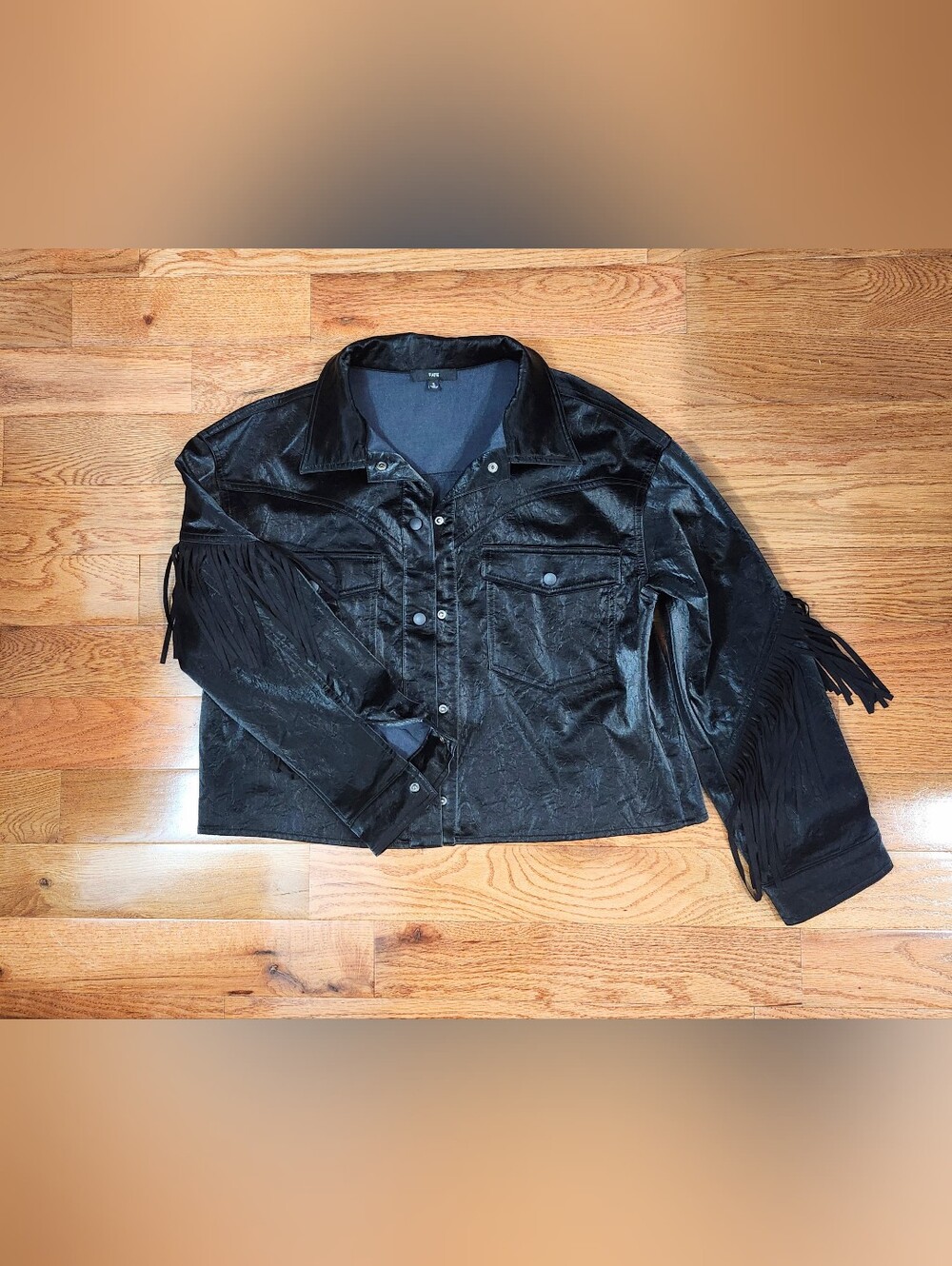 Black Fringe Crop Jacket - Women